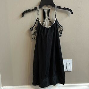 Lululemon No Limits Tank Black/ Great Granite Black Mojave Tan Size 8